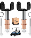 Front End King Pin Repair Kit For Club Car Precedent Golf Carts 2004 Up Replaces OEM 103638601 102287201 102288201 Pack Of 2 One Kit Serves Both Sides Easy Install Durable Bushings For Gas Or Electric Models, two king pins with bushings and washers