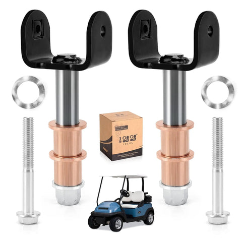 Front End King Pin Repair Kit For Club Car Precedent Golf Carts 2004 Up Replaces OEM 103638601 102287201 102288201 Pack Of 2 One Kit Serves Both Sides Easy Install Durable Bushings For Gas Or Electric Models, two king pins with bushings and washers
