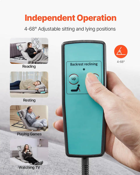 Remote control for Premium Electric Adjustable Bed Backrest With Thick Foam For Reading Relaxing Or Sleeping, 300 Lbs Capacity.