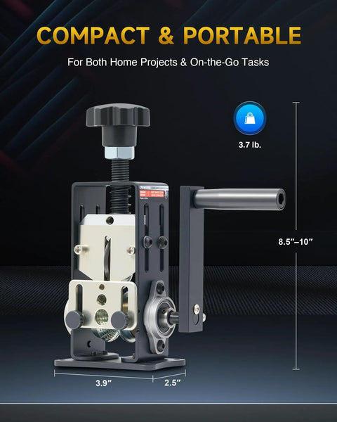 Manual Wire Stripper Machine For Drills, Fast Copper Wire Stripping Tool 0.06 To 1 Inch, compact design with hand crank.