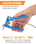25 Ft Copper Coated Brake Line Kit For Auto Repair, 1/4 And 3/16 Inch Lines shown with blue tube bender in hand