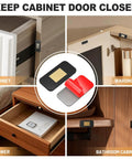 Six Pack No Drill Invisible Magnetic Cabinet Catches Stainless Steel With Heavy Duty Adhesive for various cabinets installation