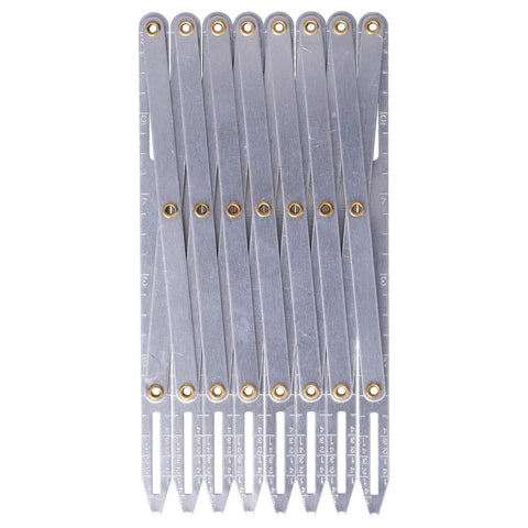 Aluminum Expanding Sewing Gauge With Button Guide And Equal Space Divider For Quilting Adjustable Ruler Set With 8 Connected Measuring Segments Multi Function Spacing Device For Crafting Pleats Buttons, gray, 80 cm