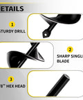Detailed view of heavy duty 3 inch by 24 inch garden auger drill bit for planting and post hole digging with spiral design and hex head