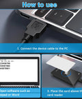 How to use Dual Frequency RFID Reader Scanner 125KHz And 13.56MHz Reads EM4100 And ISO 14443 A B NFC Cards TK4001 For Access Control HID USB No Driver Required For Home Office with computer.