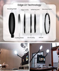 LED Desk Lamp For Home Office With Dimmable Brightness And Adjustable Color Temperature USB Charging Port Swing Arm Circle Webcam Light Touch Control And Boss Level Lighting For Video Calls