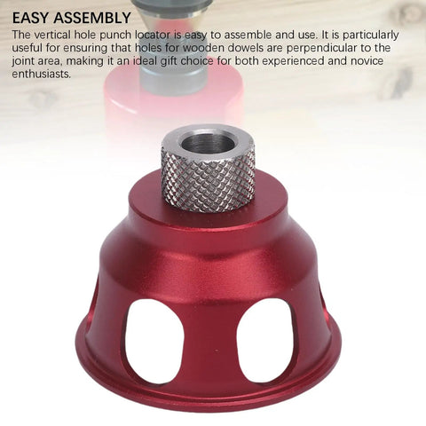 Slick Aluminum Alloy Vertical Hole Punch Locator And Straight Angle Drilling Jig with silver steel bushing for precision woodworking projects.