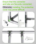 Assembly instructions for Maker Friendly Two Tier 3D Printer Filament Storage Rack with iron frame connectors and tubes.