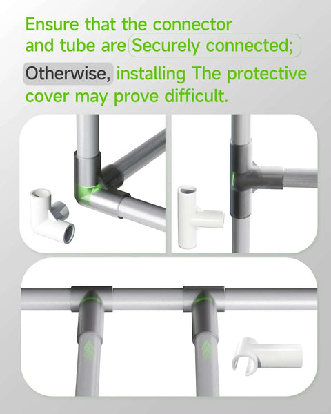 Assembly instructions for Maker Friendly Two Tier 3D Printer Filament Storage Rack with iron frame connectors and tubes.