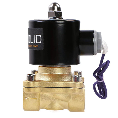 Heavy Duty Brass Electric Solenoid Valve 12V DC Normally Closed One Half Inch NPT With Viton Seal For Gas Oil Air Water And Natural Gas