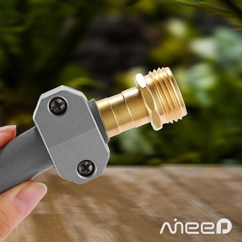 Close-up of Garden Hose Repair Kit With Quick Connectors No Fuss All Metal Aluminum Mender Fittings Zinc Clamp System