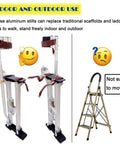 Aluminum Drywall Stilts 24 To 40 Inch Height Adjustable Tool Stilts and ladder for indoor outdoor use comparison image