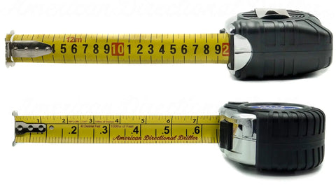 40 Foot Tape Measure With Extra Wide Blade And Engineer Scale For Directional Drilling, Metric and Imperial scales visible.