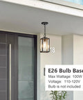 Modern Outdoor Pendant Light With Rock Solid Aluminum Build And Clear Glass Panel Waterproof Rust Proof Exterior Hanging Lamp For Covered Backyard Patio Vibes above a stylish door.