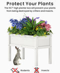Elevated HDPE Raised Garden Bed With Legs All Weather Outdoor Planter Box For Seeds Herbs Flowers And Veggies White Durable