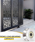 Smooth Operator V Groove Pulley Wheel 10X48X8Mm Built From Rock Solid 304 Stainless Steel mounted on sliding gate for smooth operation.