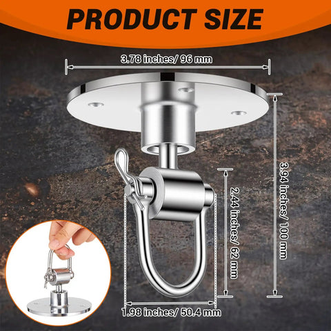 Two Pack Speed Bag Swivel Kit Stainless Steel 360 Degree Ball Bearing Speed Bag Mount With Screws For Home Gym Boxing Studio Punching Bag Stand Heavy Duty Professional Grade Universal Fit, 3.78-inch size