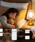 Rechargeable A19 Light Bulbs With Remote Control And USB Charging, dimmable battery powered bulb by bedside in lamp