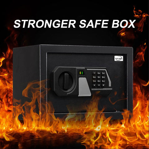 Fireproof 0.8 Cu Ft Digital Safe Box With Electronic Keypad And Internal Light Built Tough Solid Steel Mini Safe For Home Office Or Hotel Two Access Codes For Extra Security against flames