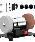 Mini Rock Tumbler And Dual Wheel Bench Grinder With Adjustable 12-Speed Electric Belt Sander For Metal Wood Sanding Knife Sharpening
