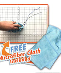 Hand wiping Blank 24x24 Inch Periodic Table Dry Erase, Static Cling, Laminated Classroom Poster with included microfiber cloth.