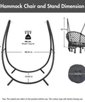 Size dimensions of Ultimate Outdoor Hammock Swing With Stand For Your Patio Or Backyard, Dark Grey, 400 lbs capacity