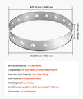 Illustration of a stainless ring frame for 27 Inch Smokeless Fire Pit Stand For Solo Stove Bonfire Pro Grade.