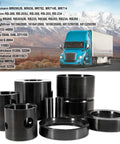 Leaf Spring Pin And Bushing Adapter Service Kit Remover And Installer Tool Set For Heavy Duty Trucks And Equipment Pro Grade Maintenance Kit For Fleet Mechanics And Auto Shops with black steel parts in front of a highway truck