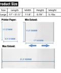 Adjustable Heavy Duty Metal Tension Closet Shelf Organizer Expandable Locker Shelf dimensions and extension range diagram