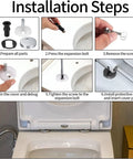 Two Pack Toilet Seat Hinge Replacement Kit With Top Fix Nuts And Quick Release Hinges For Back To Wall Fittings installation steps