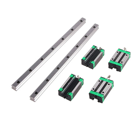 Two Pack Linear Rail Kit With RM1605 2000mm Ballscrew, includes two HGR20 rails and four slide blocks.