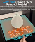 CryoGrip Pro Glacier Build Plate For Snapmaker U1 3D Printer 276x304.5mm with 3D print and 100°C indicator