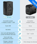 2000W Travel Voltage Converter 220V To 110V Step Down Adapter With Two USB Ports Worldwide, product comparison chart.
