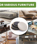 Carpet Furniture Sliders 8 Pack 3 And A Half Inch Move Heavy Furniture Effortlessly One Person Setup Protect Your Floors Sofa Couch Legs And Tables No Scratches Easy Glide On Thick Carpets And Rugs product image with various furniture examples