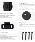 Components of Heavy Duty Sliding Barn Door Hardware Kit Built To Last For Smooth Quiet Operation Sturdy Wooden Barn Door Track System