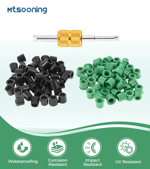 100 Pack One Quarter Inch Quick Coupler Charging Gaskets For HVAC Systems, Rubber Water And Oil Resistant Seals For Refrigeration High Pressure Lines, Durable Corrosion Resistant Gasket Set For Easy DIY Air Conditioning Maintenance black and green gaskets
