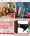Image showing Heavy Duty Furniture Wall Anchors For Baby Proofing, preventing tipping hazards with anti-tip grips and secure mount.