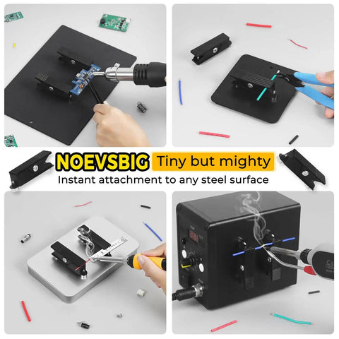 Third Hand Soldering Clamp With Magnetic Clip in use for electronics and PCB work, demonstrating multiple angles and adjustments.