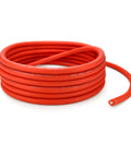 Heavy Duty Two AWG Ultra Flexible Welding Cable 15 Ft Orange Pure Copper Strand Heat Resistant TPE Jacket coiled for easy use.