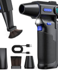 Cordless Air Duster With LED Light And 150000 RPM Brushless Motor 3 Speed Turbo Blower Rechargeable 8000mAh Battery Ideal For PC Keyboard Laptop