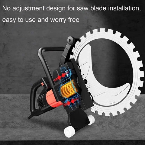 Badass 8900W Concrete Cutter Saw Smooth Wall Slicing Machine With Smart Water Pump showing easy blade installation design.