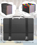 Slick Grab And Go Accordion File Organizer With Hella Spacious Pockets For Letter Size Paperwork Heavy Duty expandable black document holder.