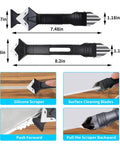 Silicone Caulking Tools 3-In-1 Grout Removal Tool Scraper Set For DIY Home Repairs, Angle Scraper, Glass Glue Blade, Adhesive Residue Remover, Seam Repair Kit, 11-Piece Finishing Tool Set, Black, 7.48in and 8.2in scraper