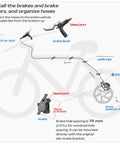 DYISLAND SD-230X MTB hydraulic disc brake set, black aluminum levers, 2/4-piston calipers, front/rear installation diagram