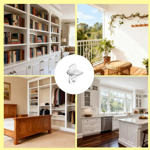 Top Shelf Quarter Inch Plastic Shelf Pegs Twenty Pack displayed with modern furniture and shelving for practical use.
