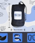 Parachute Nylon Hammock Single With 2 Tree Straps bag, compact 8x4 inch size, includes carabiners and straps, portable camp gear