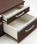 Two wooden drawers with Silver Crystal Glass Drawer Pull Handle Set 64mm 2.52 Inch U Shaped European Style installed.