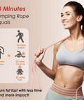 Woman holding Two Pack Jump Rope For Fitness Beast Mode Speed Skipping Rope For Men Women And Kids Tangle Free PVC Long Jump Rope Set