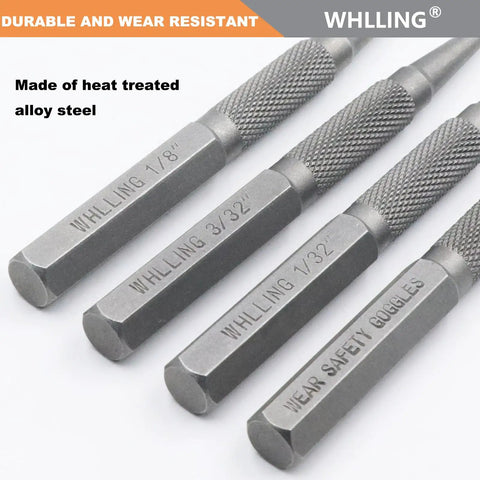 Top Tier 4 Piece Nail Setter And Center Punch Set Forged From Heat Treated Alloy Steel for precise marking and nail setting.