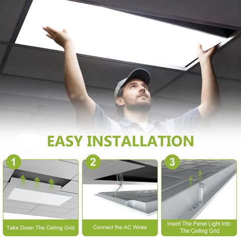 No Hassle 4 Pack 2x4 Led Flat Panel Drop Ceiling Lights With Effortless Wattage Tuning And Glare Free Dimming For Slick Home Offices Featuring Steady Bright Output And Quick Setup That Never Slows You Down